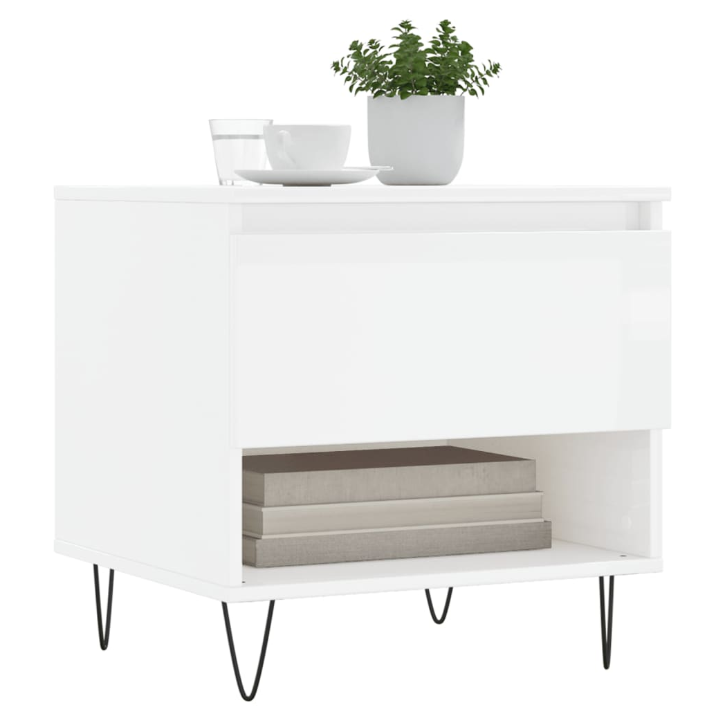 Coffee Tables 2 pcs High Gloss White 50x46x50 cm Engineered Wood