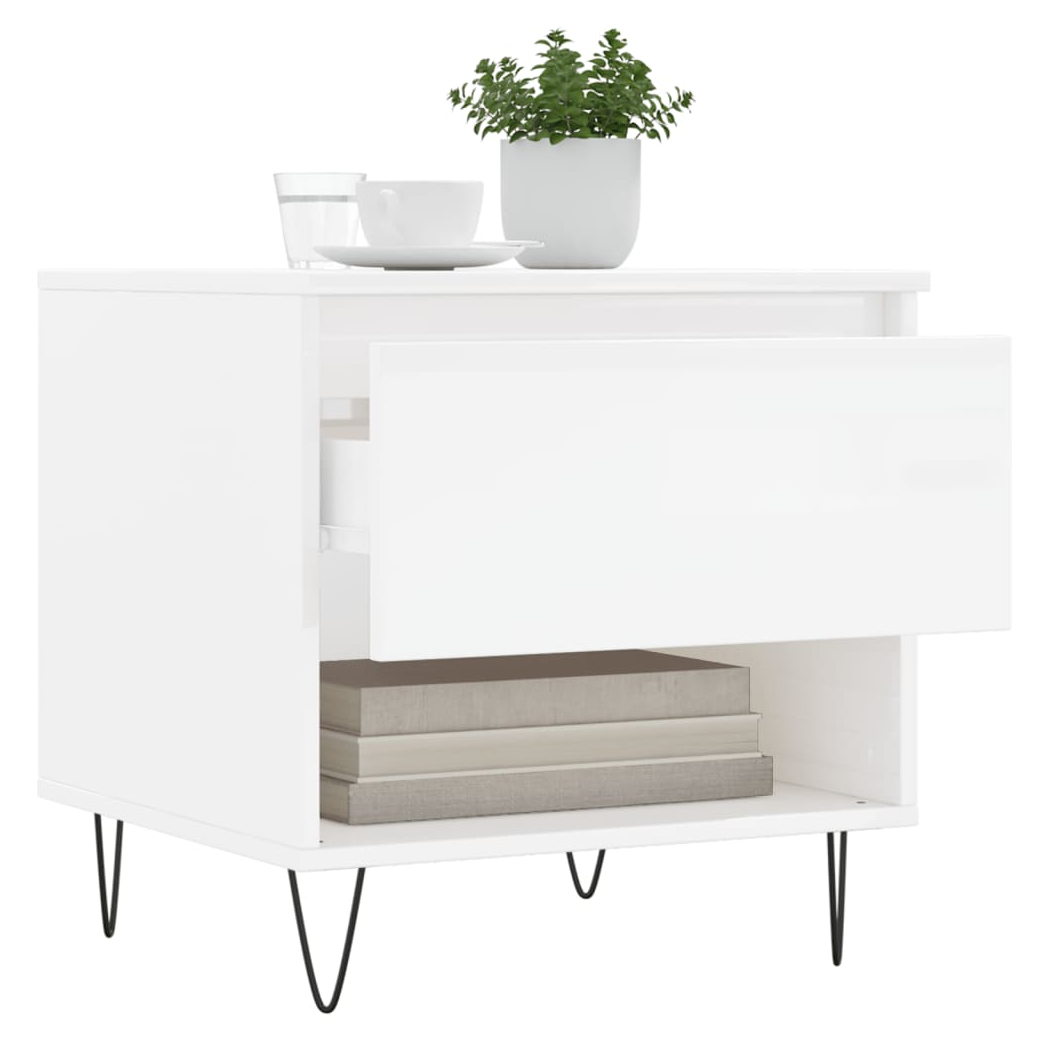 Coffee Tables 2 pcs High Gloss White 50x46x50 cm Engineered Wood
