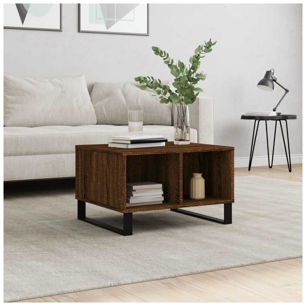 Coffee Table Brown Oak 60x50x36.5 cm Engineered Wood