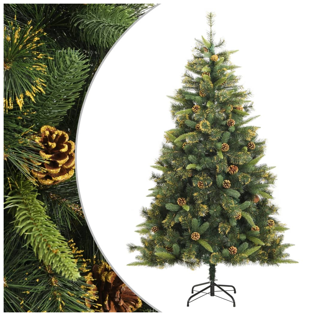 Artificial Hinged Christmas Tree with Cones 240 cm