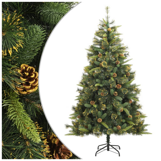Artificial Hinged Christmas Tree with Cones 240 cm