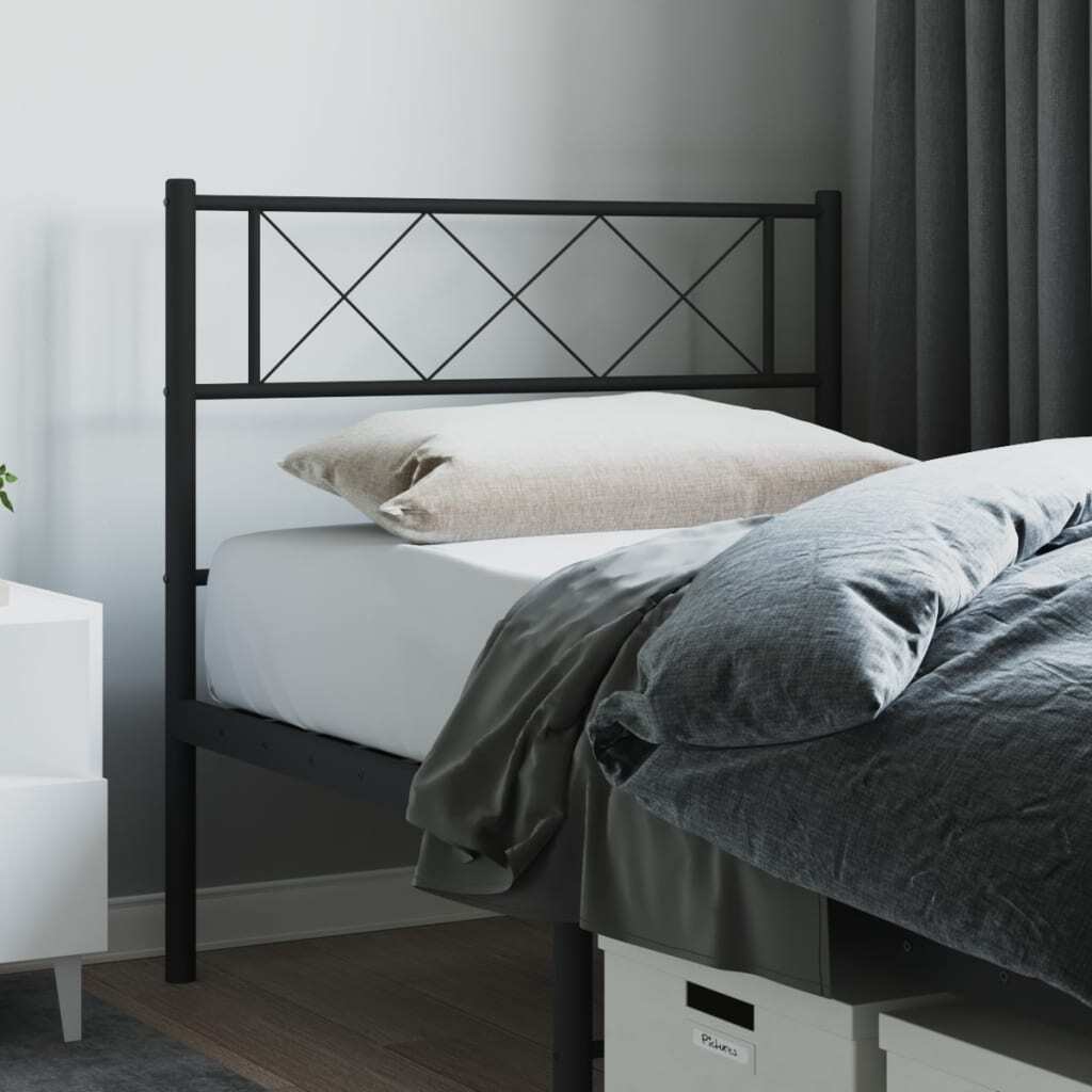 Metal Headboard Black 75 cm