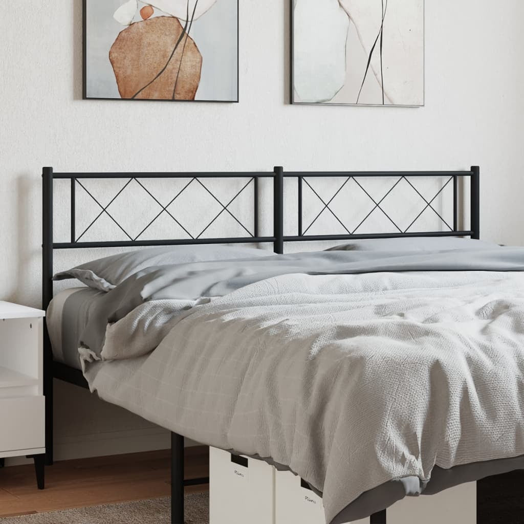 Metal Headboard Black 146x90 cm