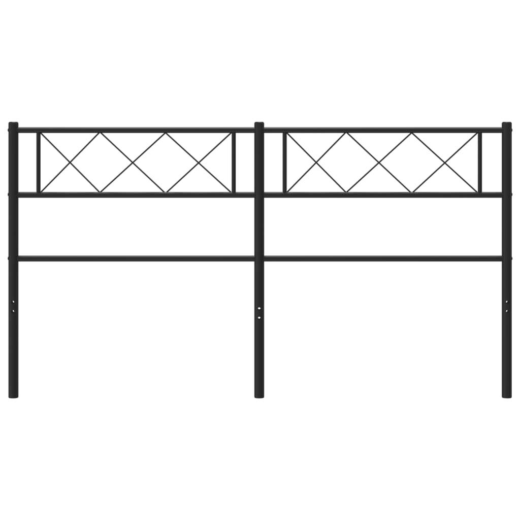 Metal Headboard Black 146x90 cm