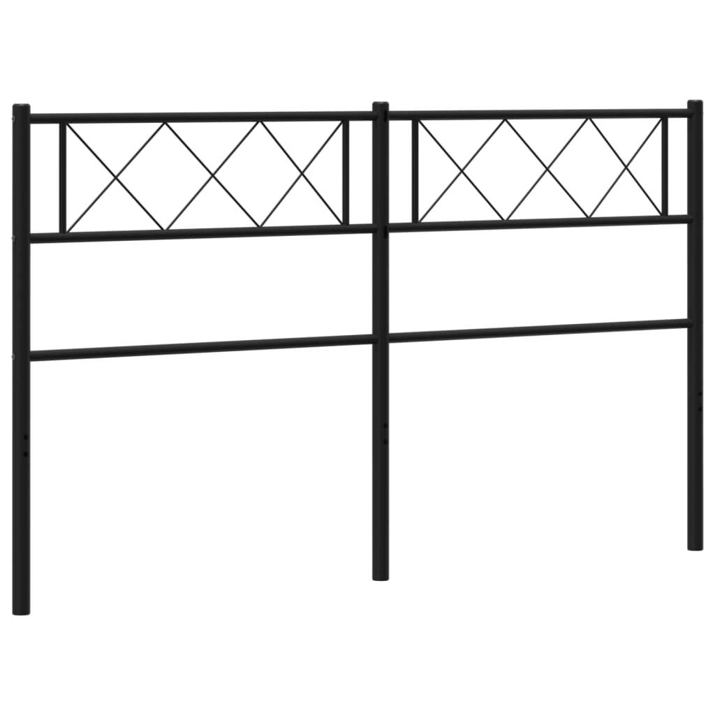 Metal Headboard Black 146x90 cm