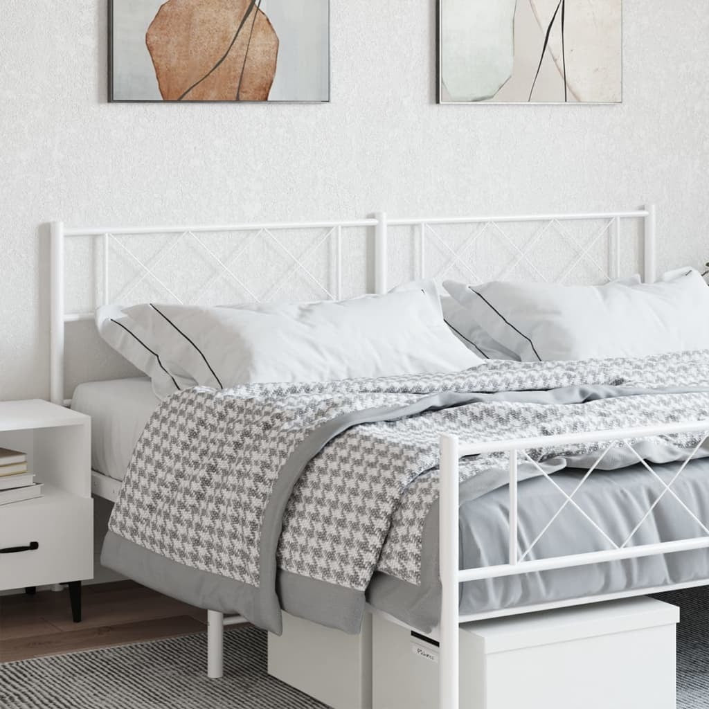 Metal Headboard White 200 cm