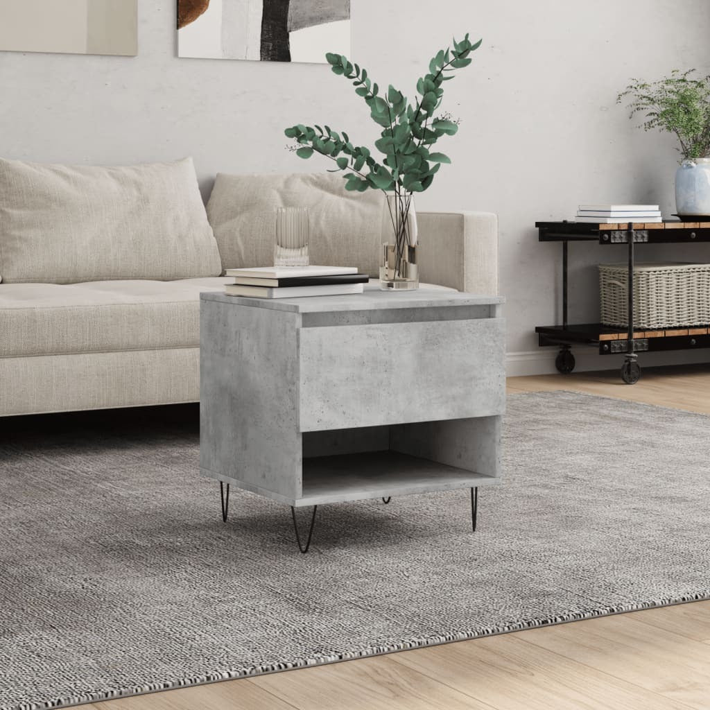 Coffee Table Concrete Grey 50x46x50 cm Engineered Wood