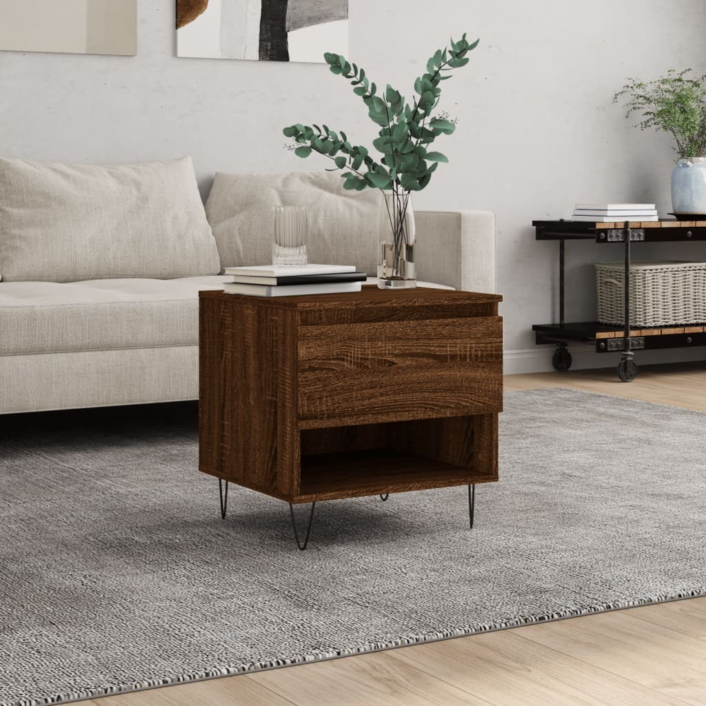Coffee Table Brown Oak 50x46x50 cm Engineered Wood