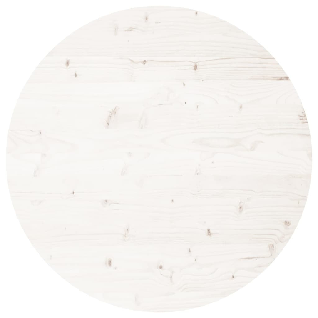 Table Top Round White 70x3 cm Solid Wood Pine