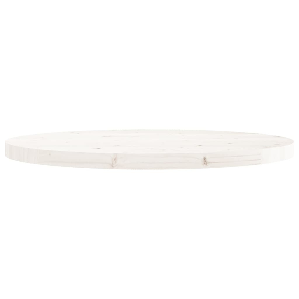 Table Top Round White 70x3 cm Solid Wood Pine