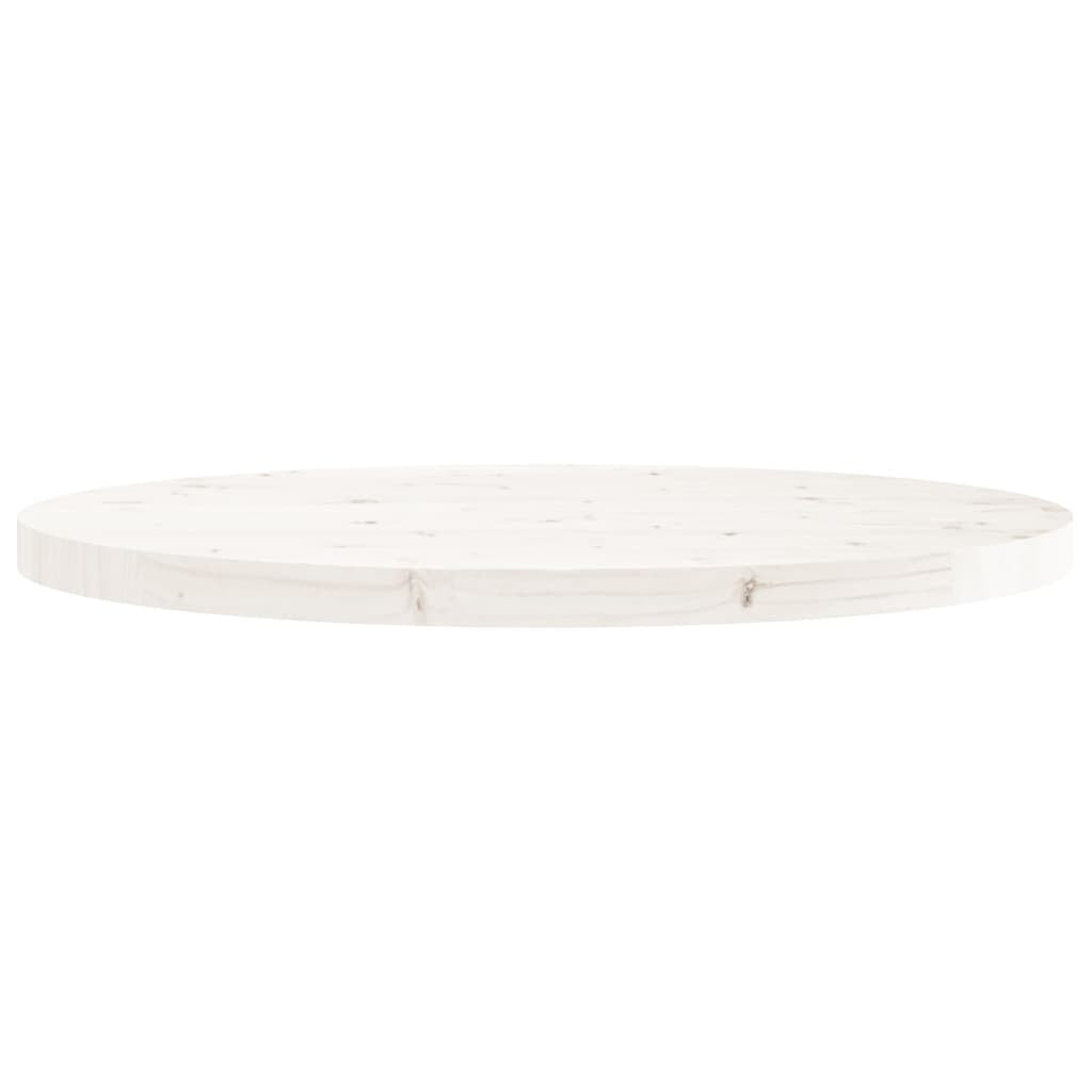 Table Top Round White 70x3 cm Solid Wood Pine