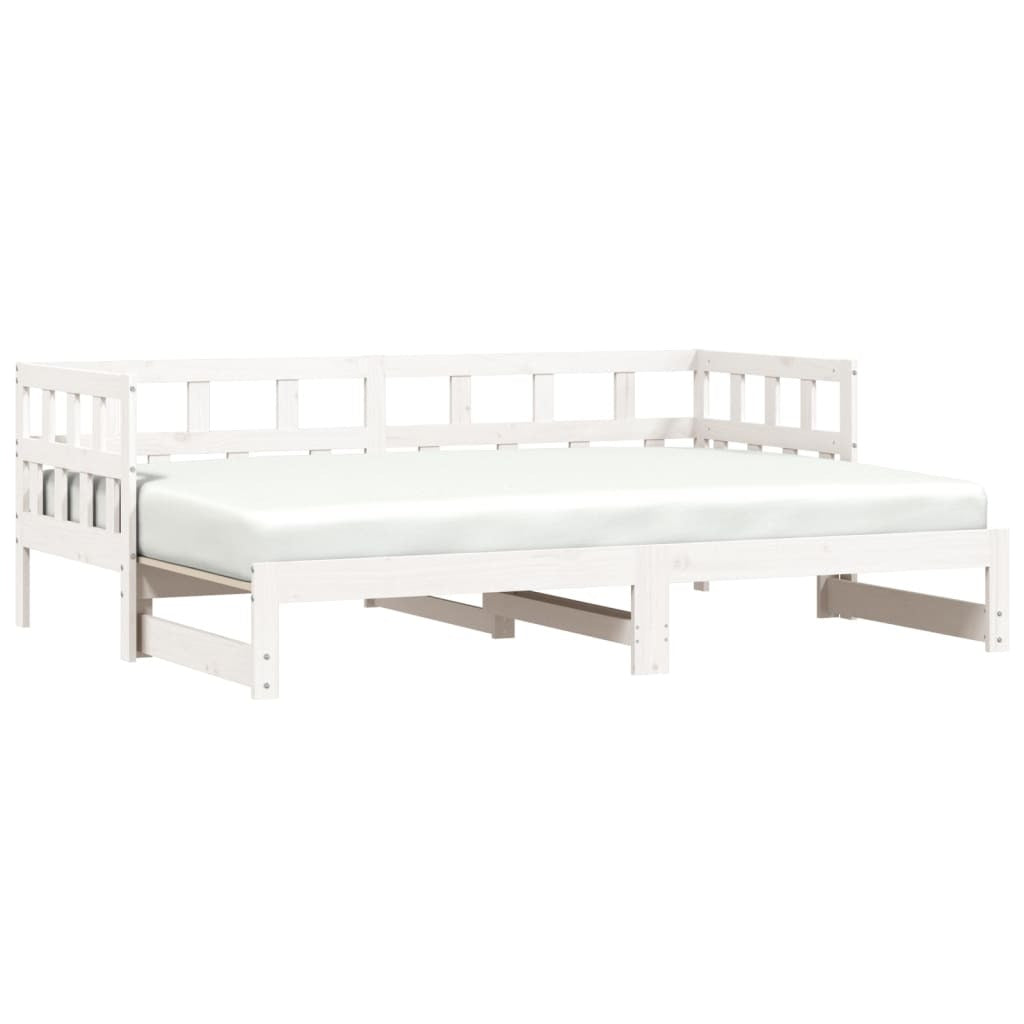 Daybed with Trundle White 90x190 cm Solid Wood Pine