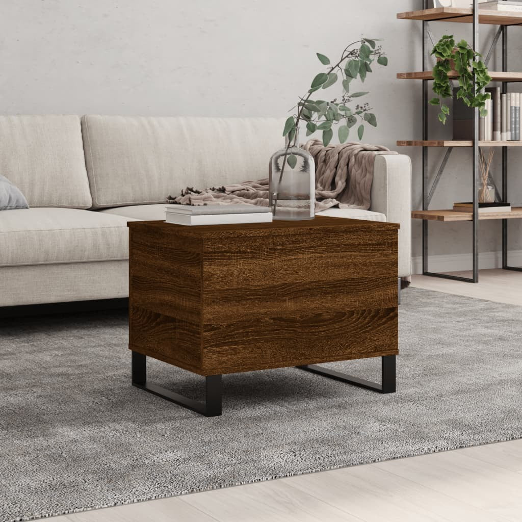 Coffee Table Brown Oak 60x44.5x45 cm Engineered Wood