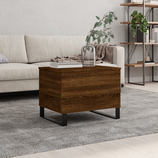 Coffee Table Brown Oak 60x44.5x45 cm Engineered Wood