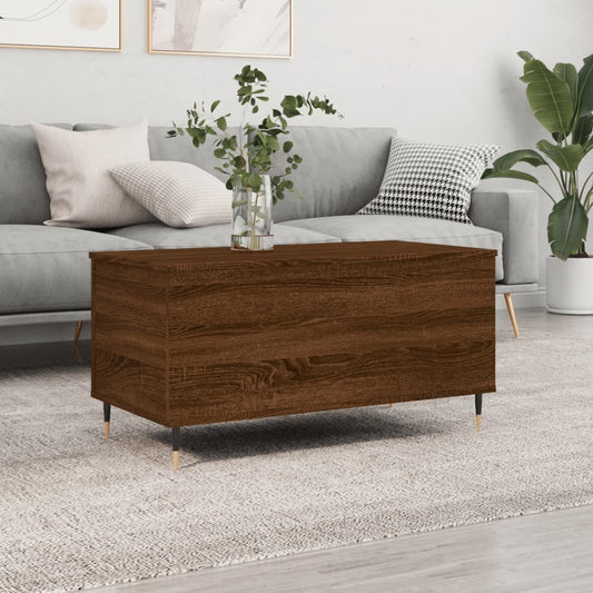 Coffee Table Brown Oak 90x44.5x45 cm Engineered Wood