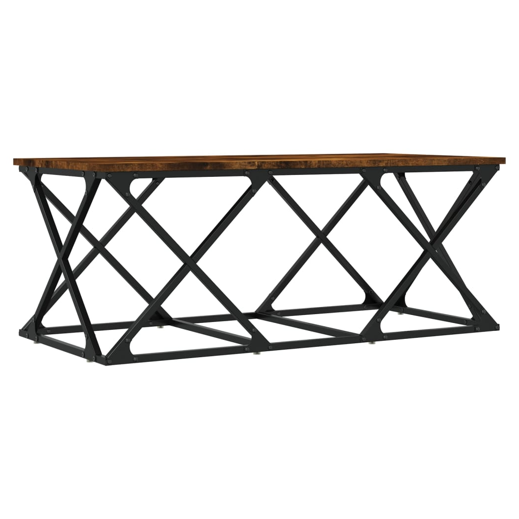 Coffee Table Smoked Oak 100x49x40 cm Engineered Wood