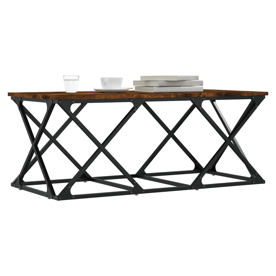 Coffee Table Smoked Oak 100x49x40 cm Engineered Wood