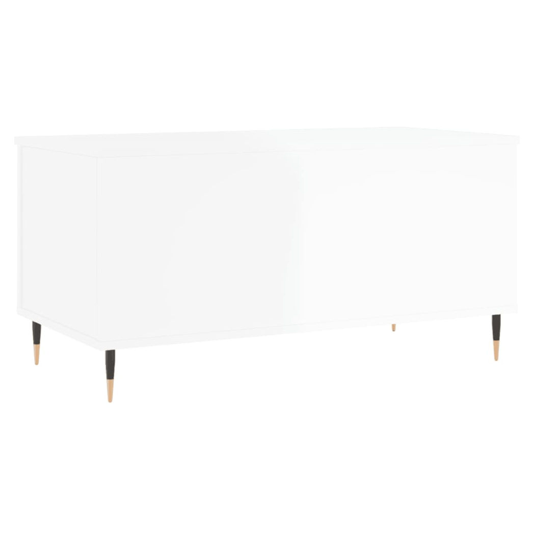 Coffee Table High Gloss White 90x44.5x45 cm Engineered Wood