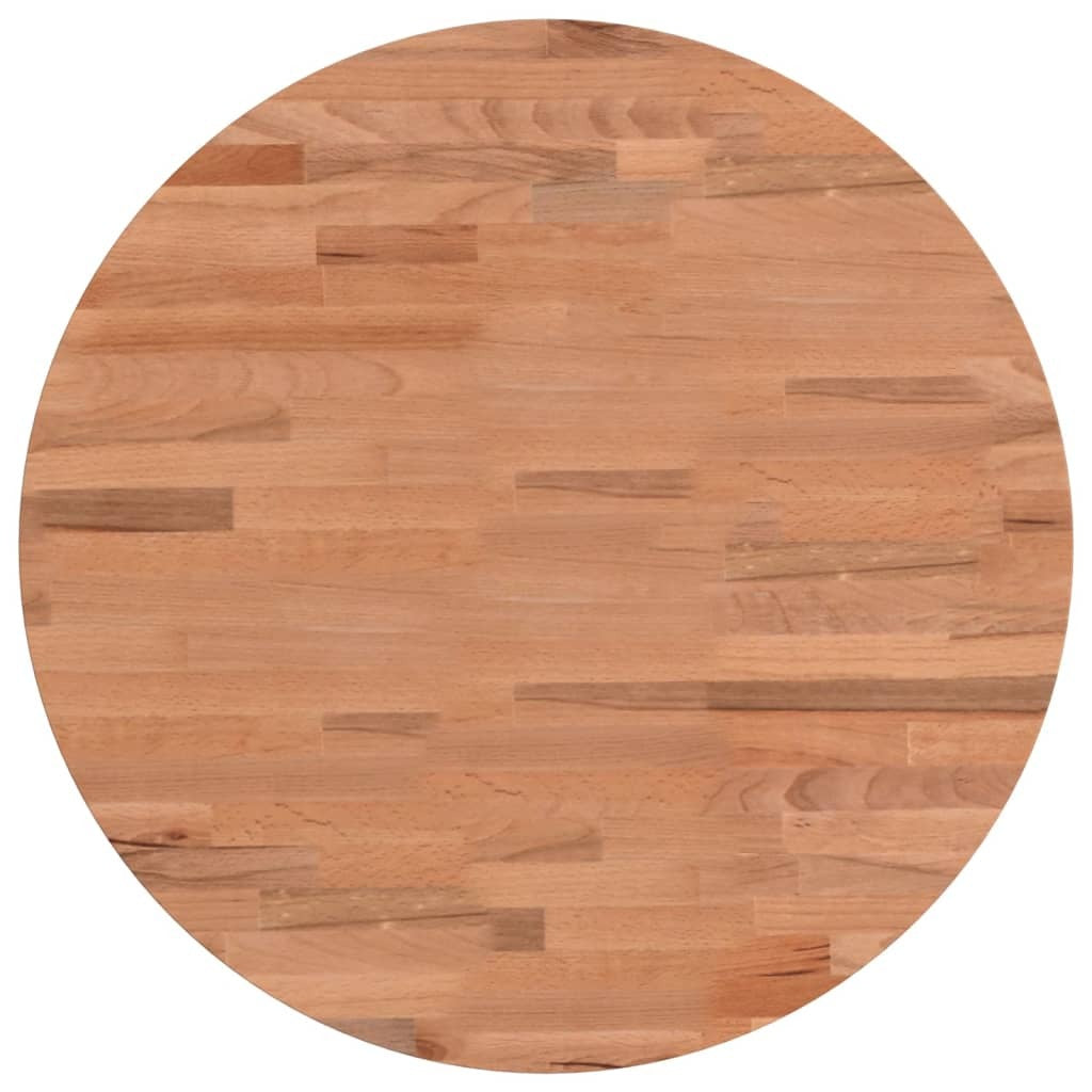 Table Top 50x1.5 cm Round Solid Wood Beech