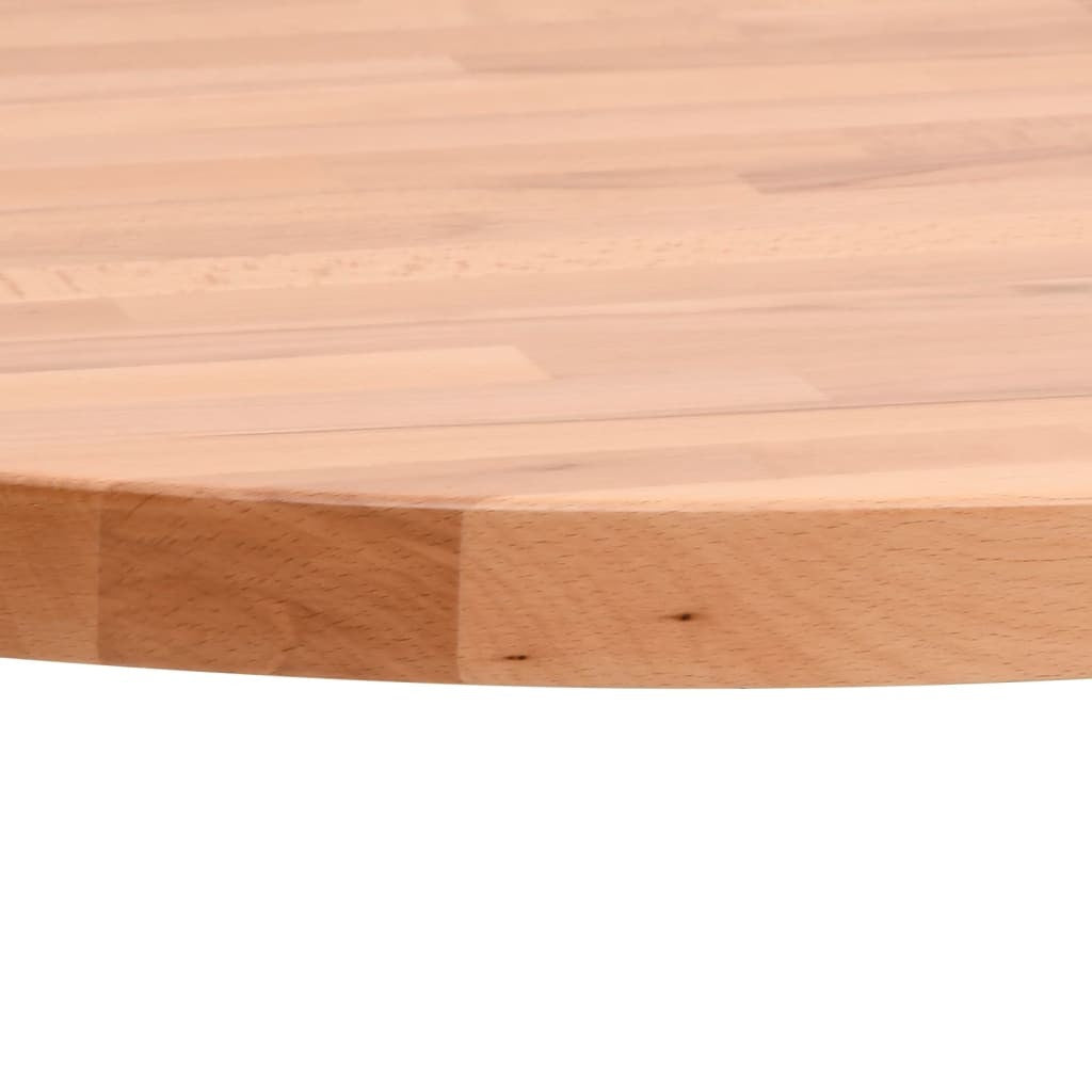 Table Top 50x1.5 cm Round Solid Wood Beech