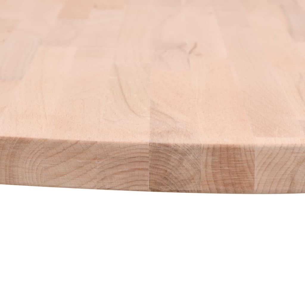 Table Top 80x2.5 cm Round Solid Wood Beech
