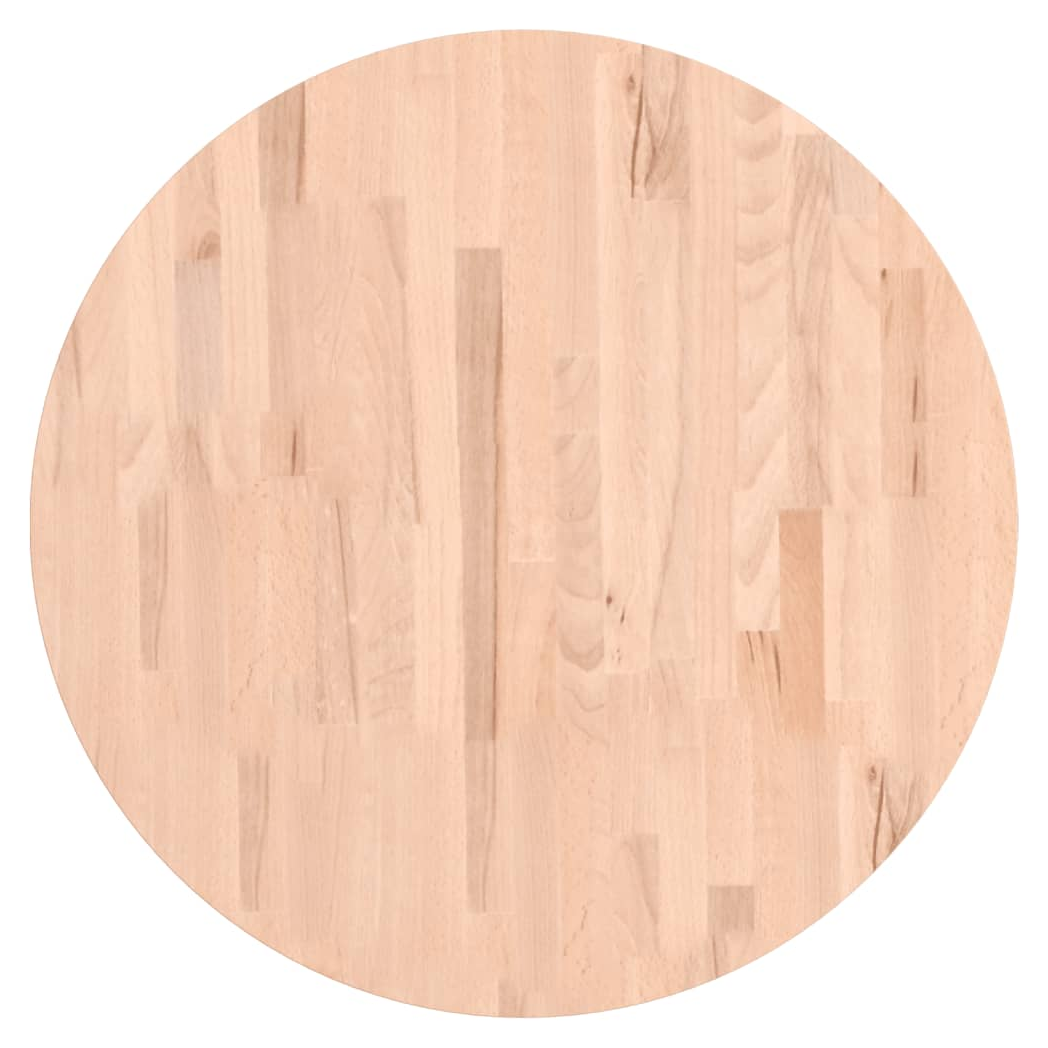 Table Top 70x4 cm Round Solid Wood Beech