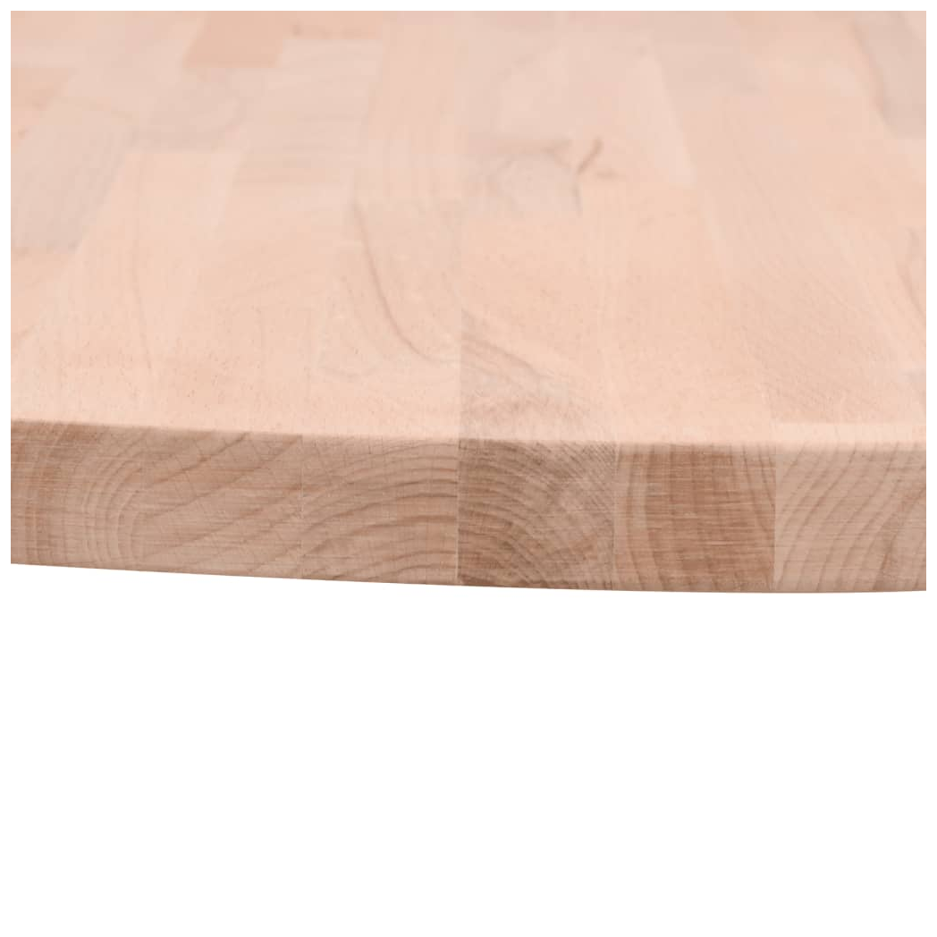 Table Top 70x4 cm Round Solid Wood Beech