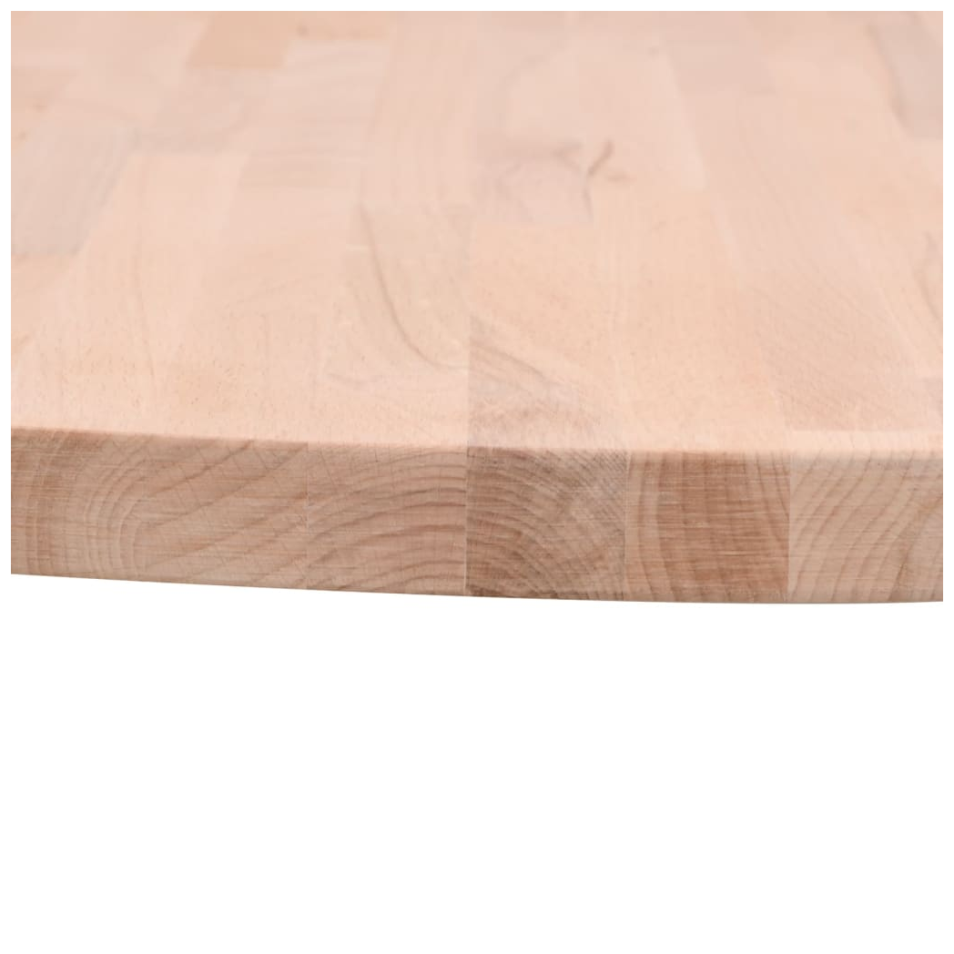 Table Top 80x4 cm Round Solid Wood Beech