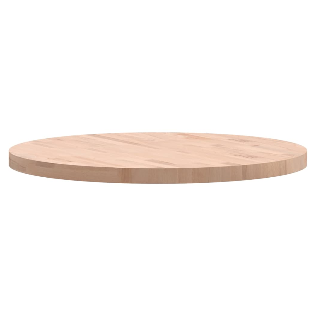 Table Top 80x4 cm Round Solid Wood Beech