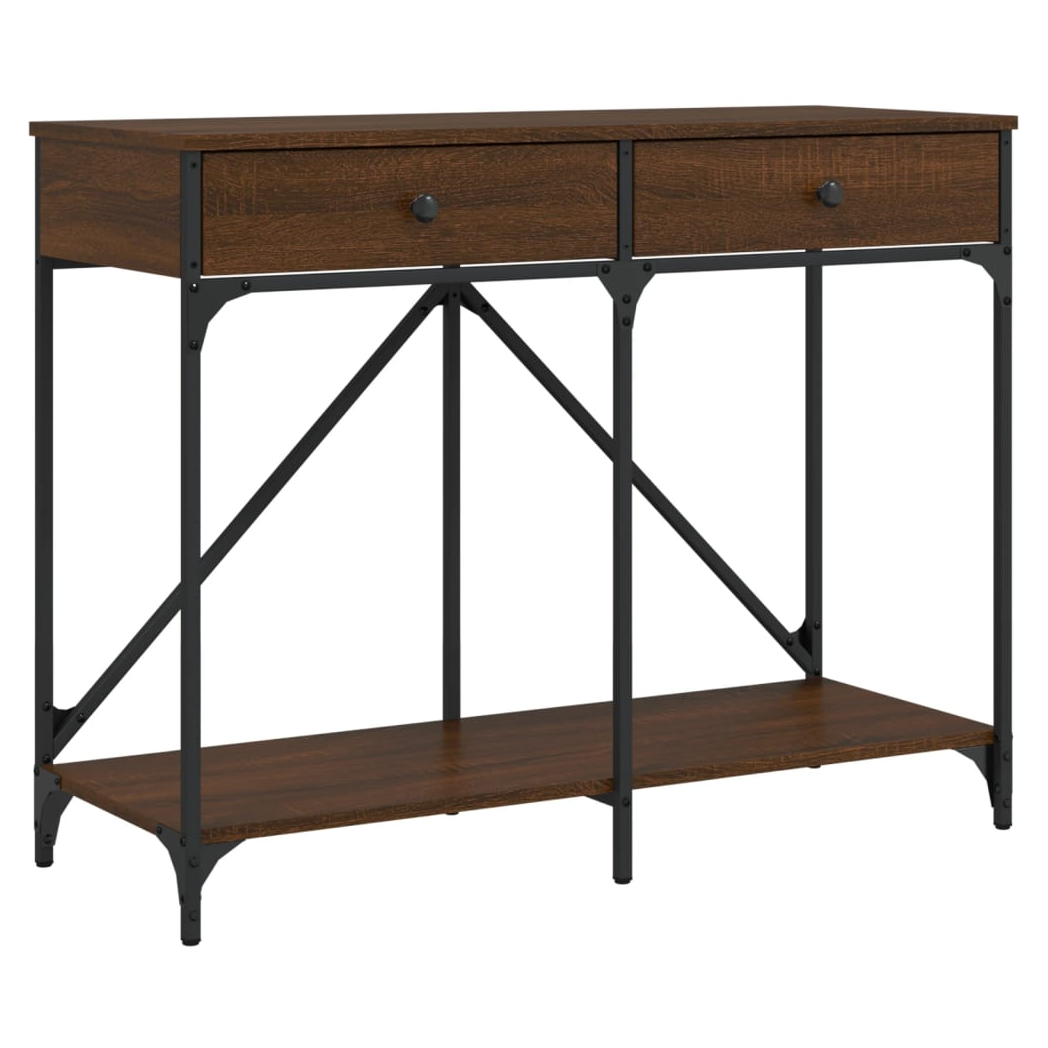 Console Table Brown Oak 100x39x78.5 cm Engineered Wood