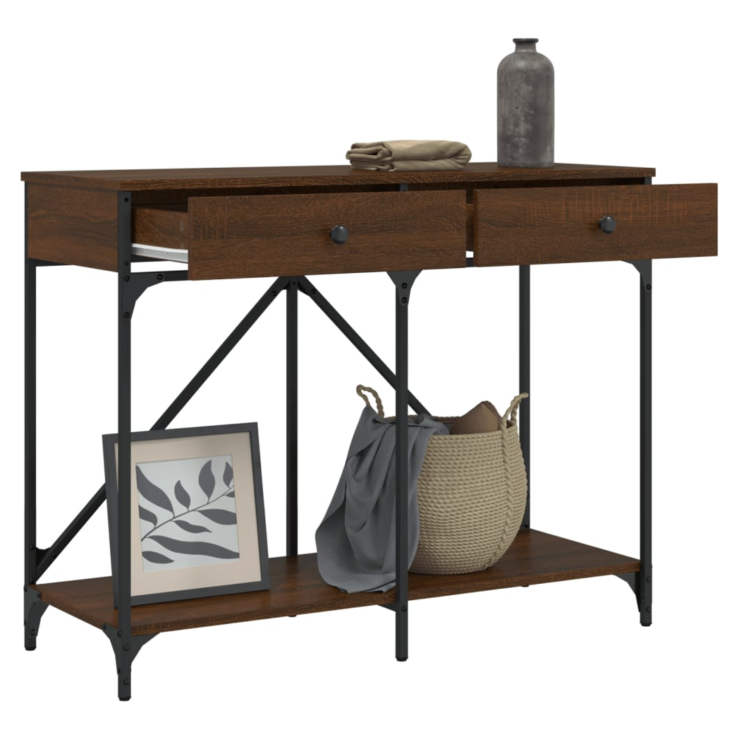 Console Table Brown Oak 100x39x78.5 cm Engineered Wood