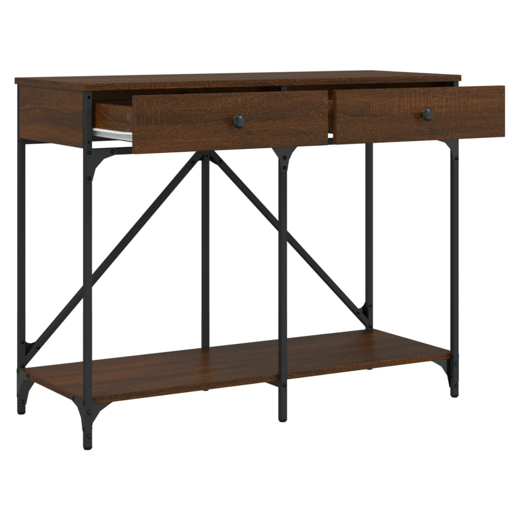 Console Table Brown Oak 100x39x78.5 cm Engineered Wood