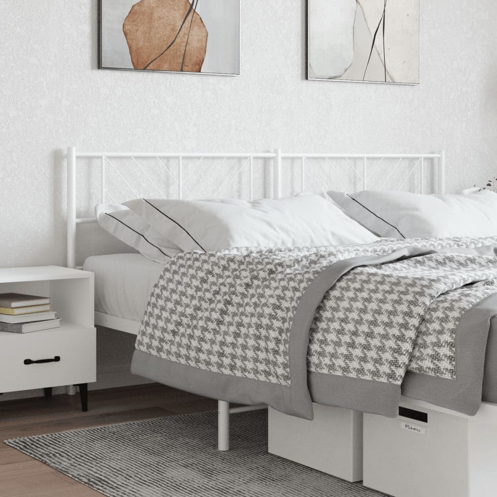 Metal Headboard White 200 cm