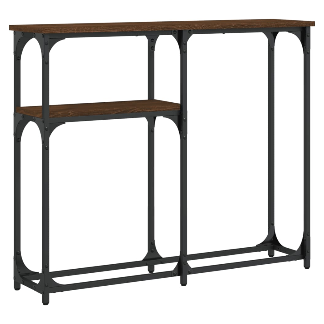 Console Table Brown Oak 90x22.5x75 cm Engineered Wood