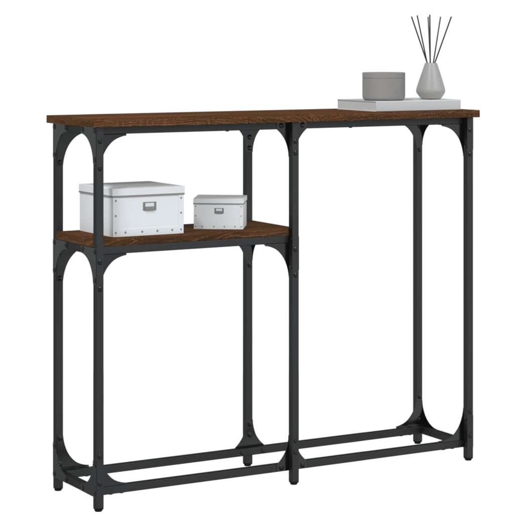 Console Table Brown Oak 90x22.5x75 cm Engineered Wood