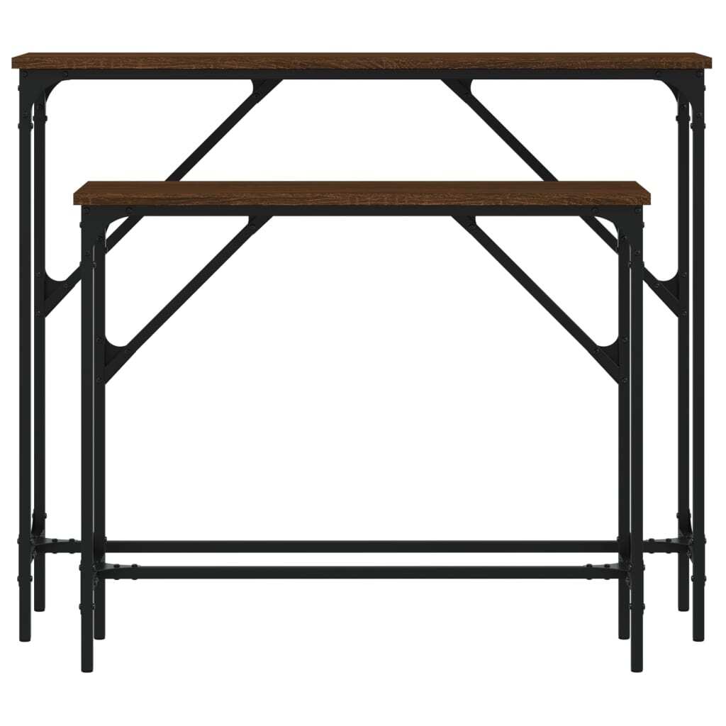 Console Tables 2 pcs Brown Oak Engineered Wood