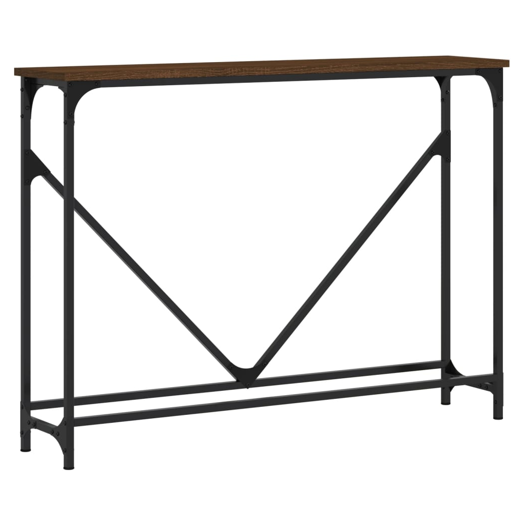 Console Table Brown Oak 102x22.5x75 cm Engineered Wood