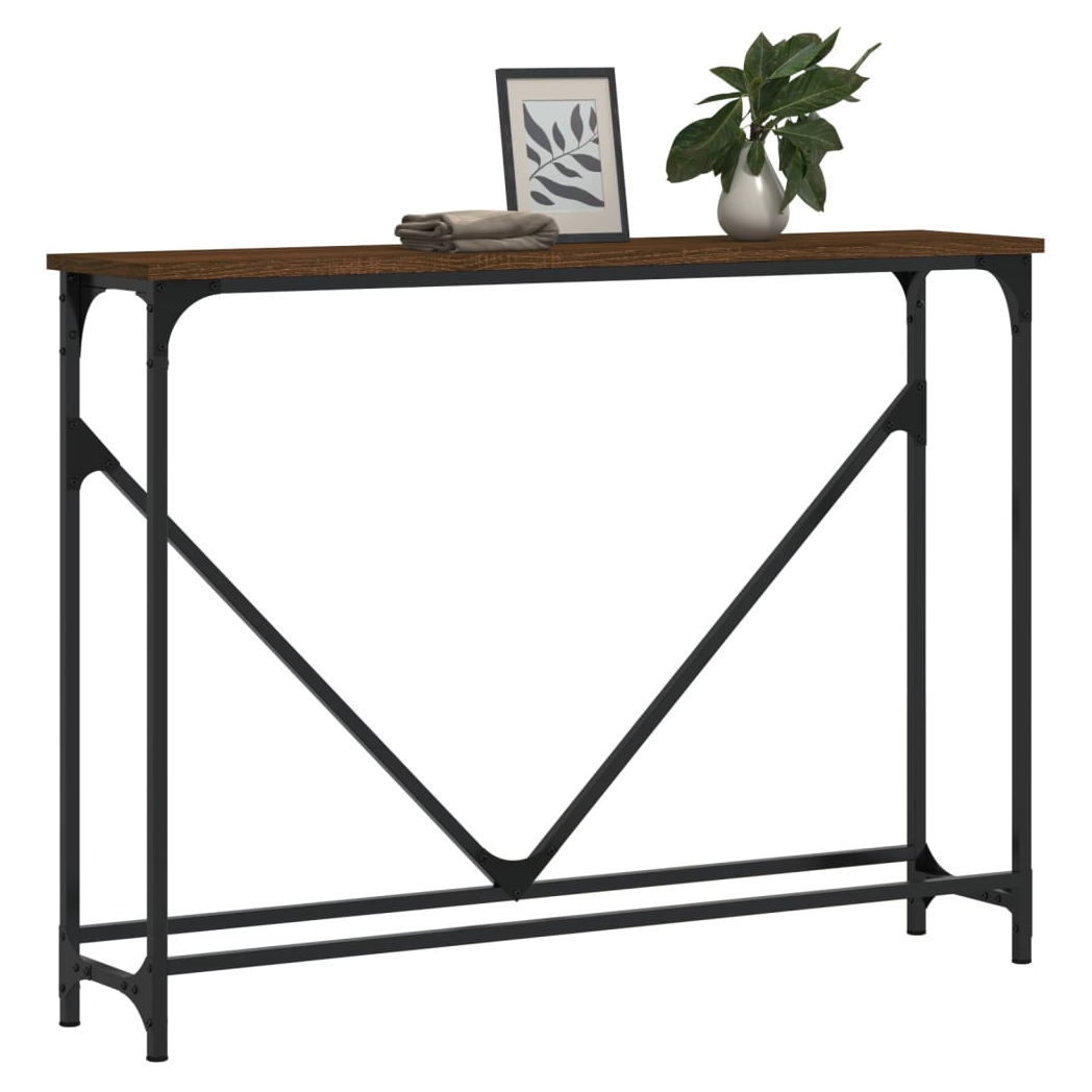 Console Table Brown Oak 102x22.5x75 cm Engineered Wood