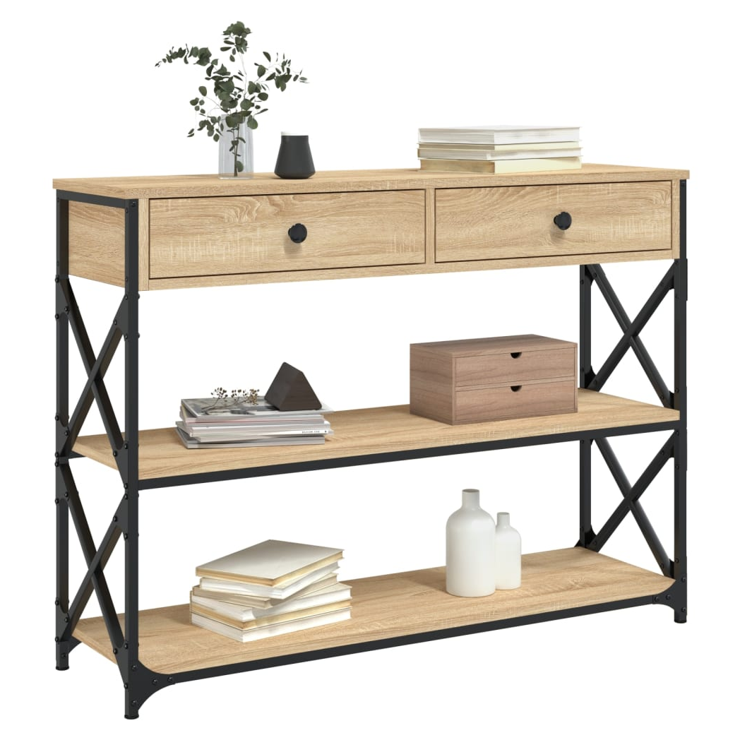 Console Table Sonoma Oak 100x28x75 cm Engineered Wood