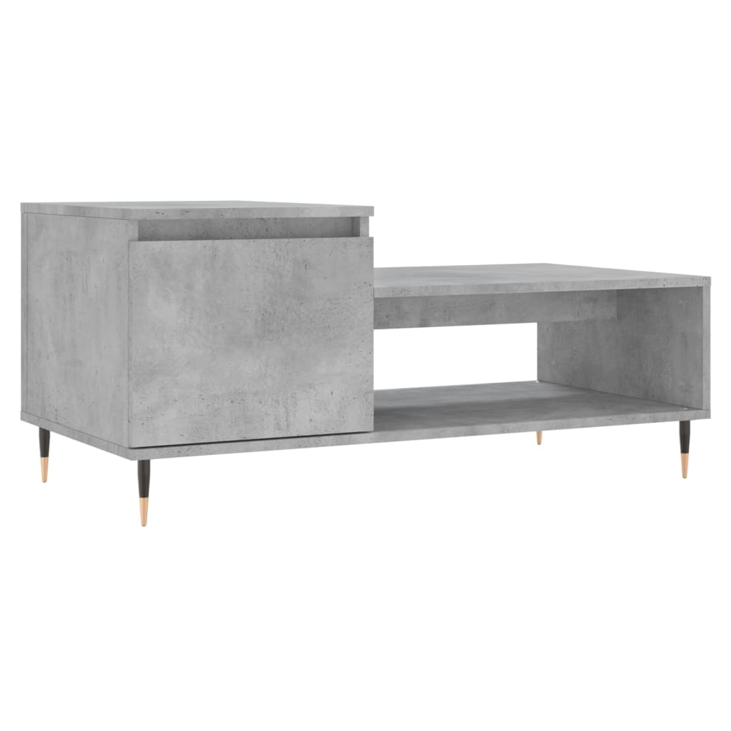 Coffee Table Concrete Grey 100x50x45 cm Engineered Wood