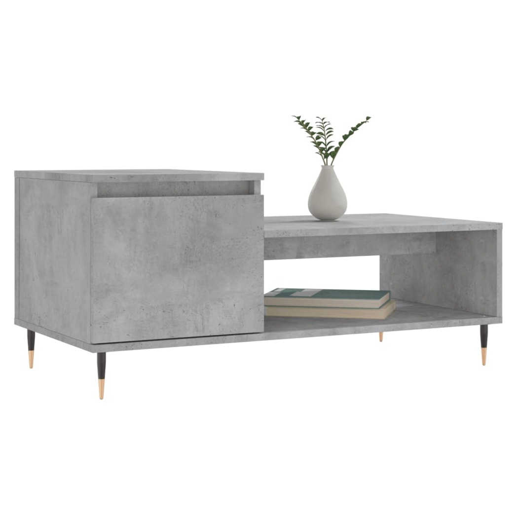 Coffee Table Concrete Grey 100x50x45 cm Engineered Wood
