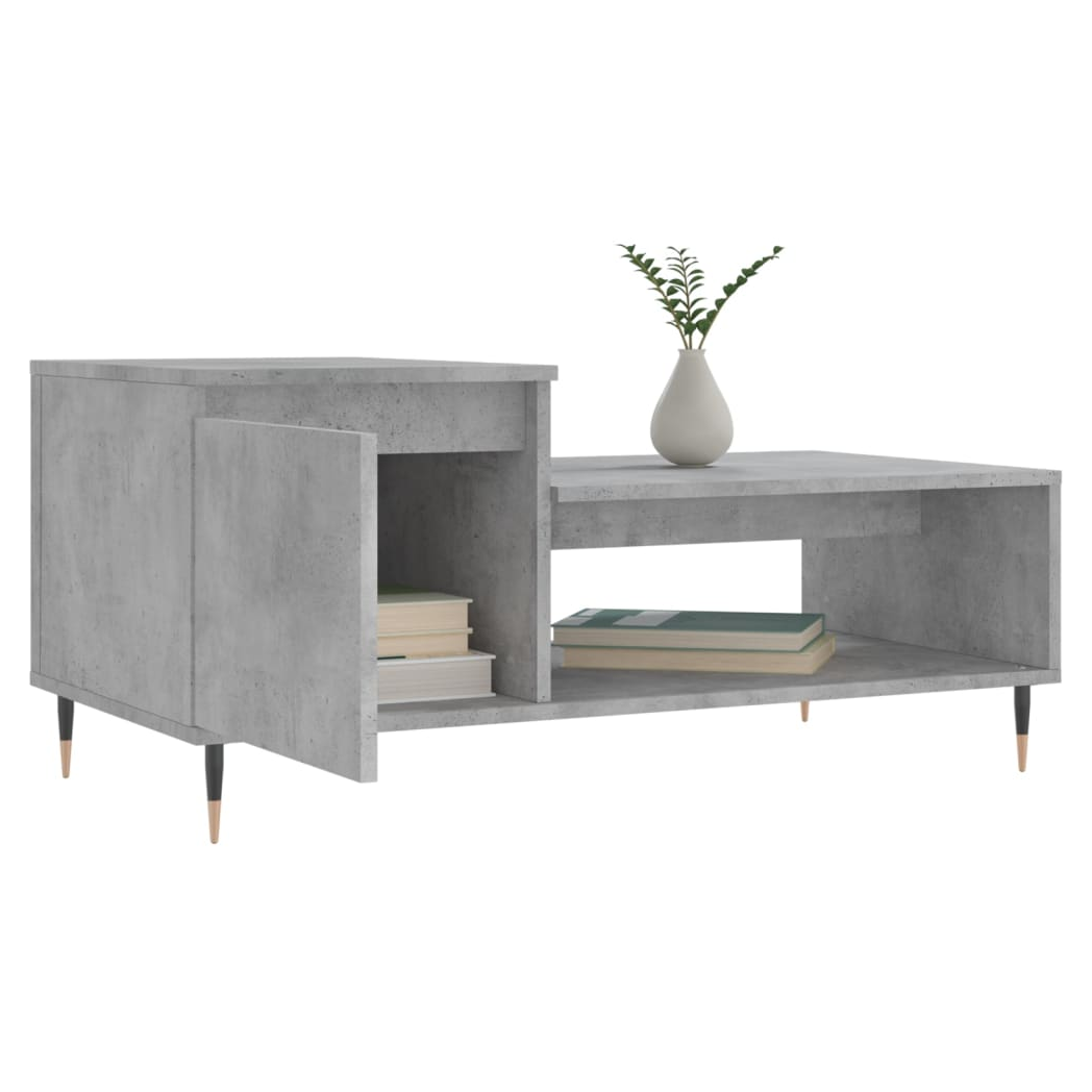 Coffee Table Concrete Grey 100x50x45 cm Engineered Wood