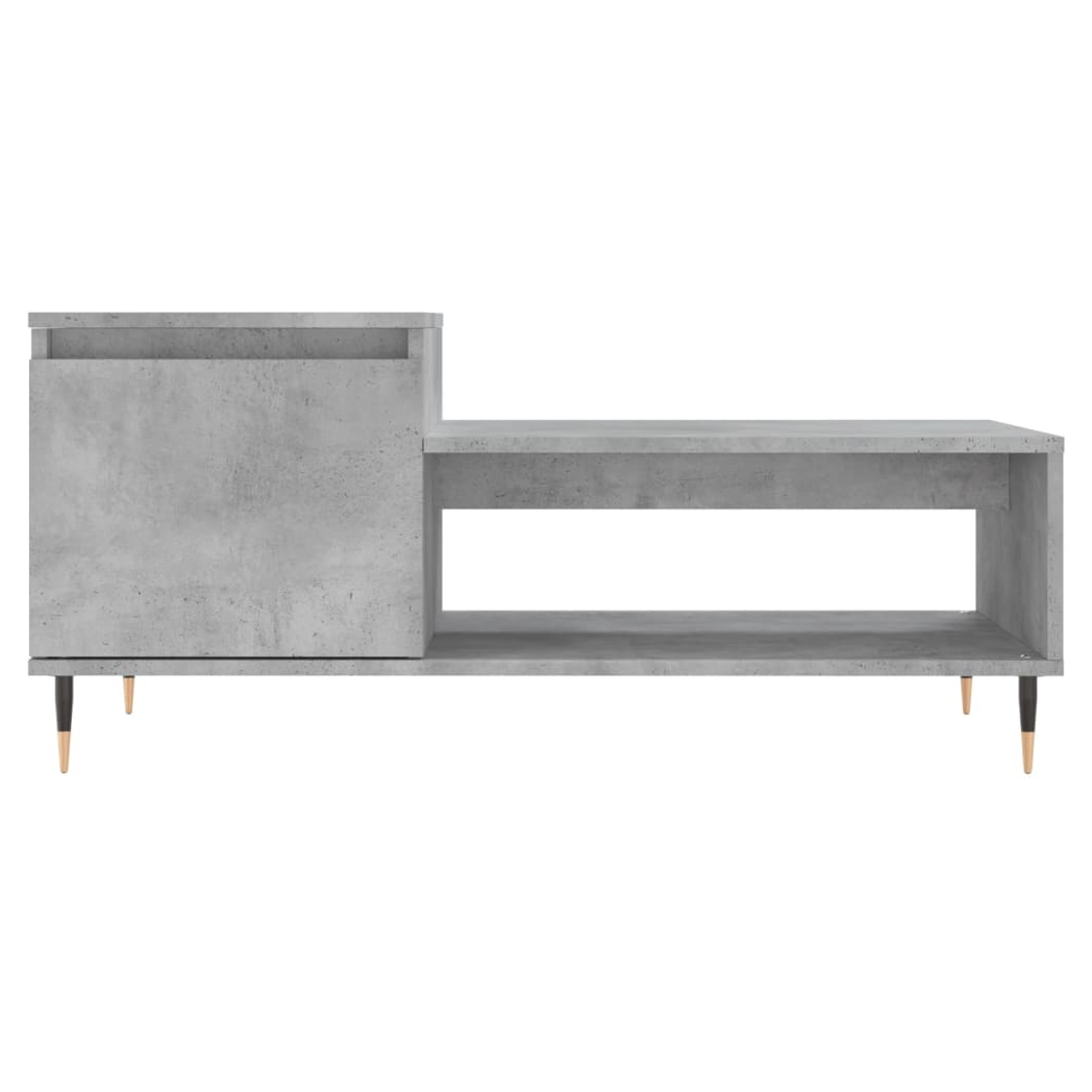 Coffee Table Concrete Grey 100x50x45 cm Engineered Wood