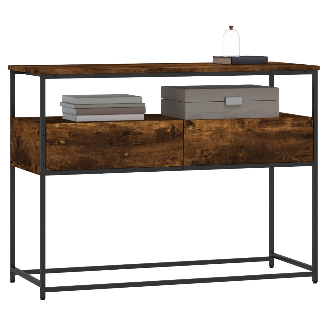 Console Table Smoked Oak 100x40x75 cm Engineered Wood