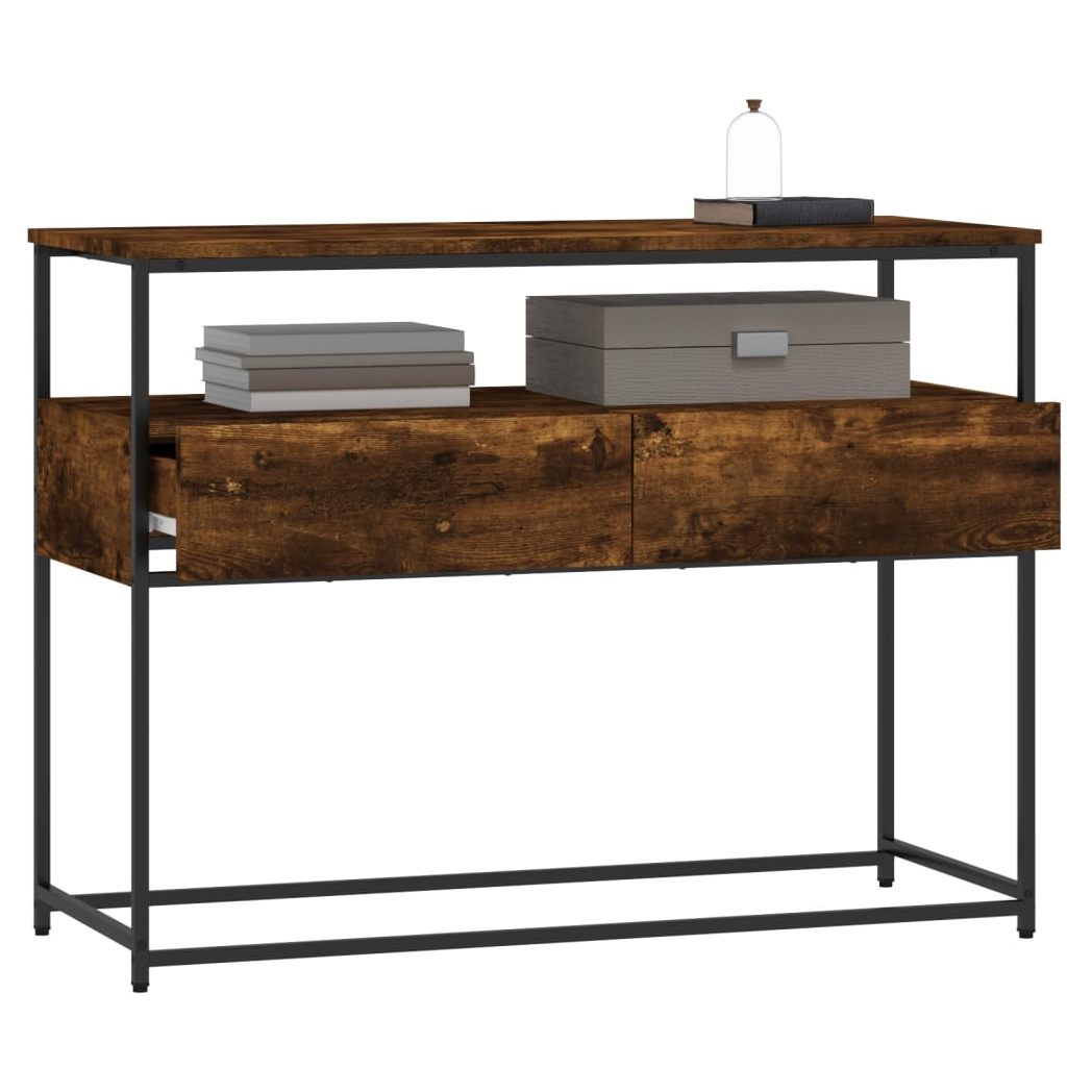 Console Table Smoked Oak 100x40x75 cm Engineered Wood
