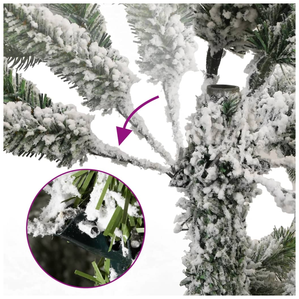 Artificial Hinged Christmas Tree with Flocked Snow 270 cm
