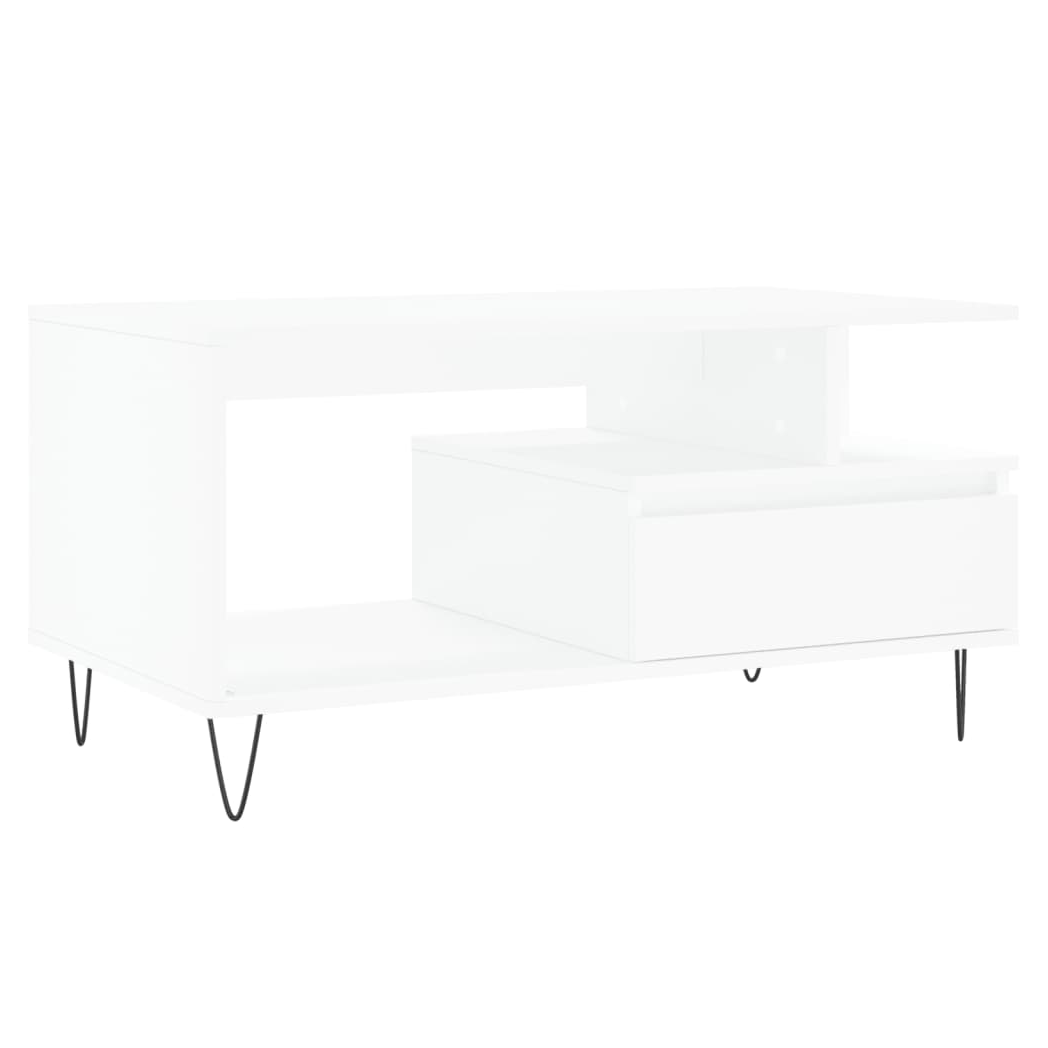 Coffee Table White 90x49x45 cm Engineered Wood