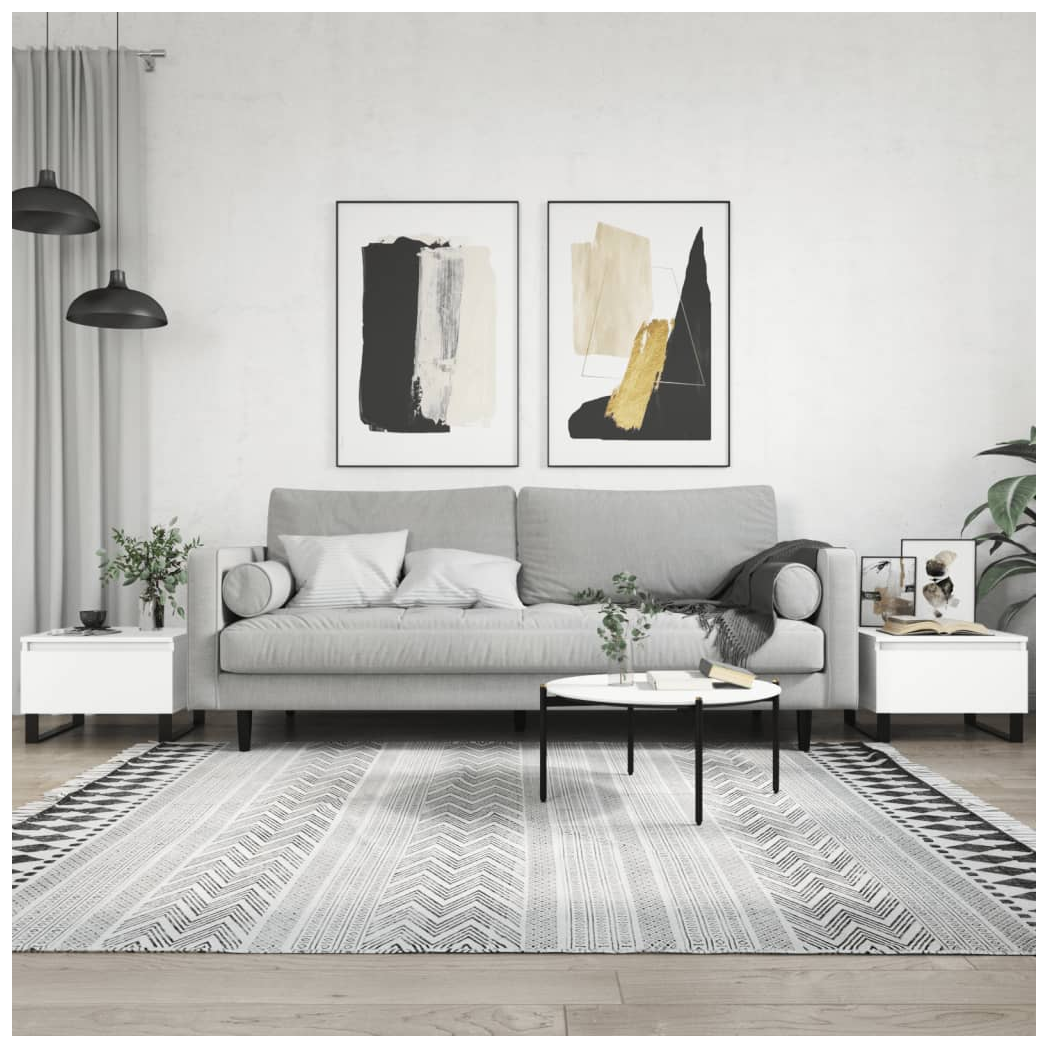 Coffee Tables 2 pcs White 50x46x35 cm Engineered Wood