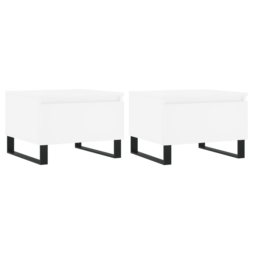 Coffee Tables 2 pcs White 50x46x35 cm Engineered Wood