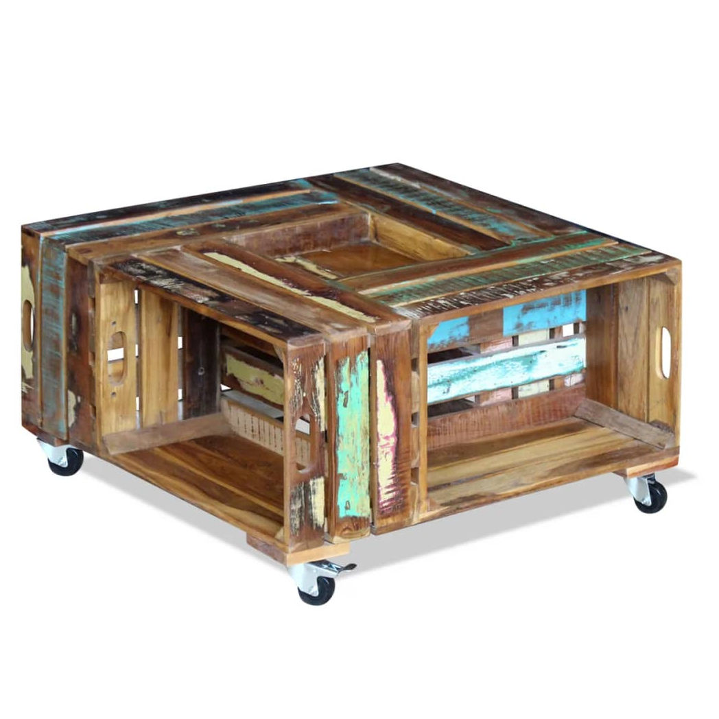 Coffee Table Solid Reclaimed Wood 70x70x35 cm